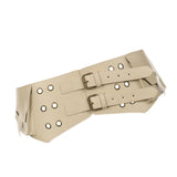 Maxbell Women Wide Belt Retro Design Exaggerated Casual Trendy Waist Belt for Ladies Skin Color