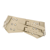 Maxbell Women Wide Belt Retro Design Exaggerated Casual Trendy Waist Belt for Ladies Skin Color