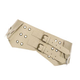 Maxbell Women Wide Belt Retro Design Exaggerated Casual Trendy Waist Belt for Ladies Skin Color