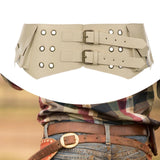 Maxbell Women Wide Belt Retro Design Exaggerated Casual Trendy Waist Belt for Ladies Skin Color