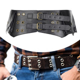 Maxbell Women Wide Belt Retro Design Exaggerated Casual Trendy Waist Belt for Ladies Black