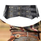 Maxbell Women Wide Belt Retro Design Exaggerated Casual Trendy Waist Belt for Ladies Black