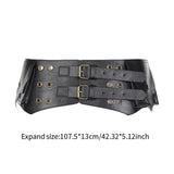 Maxbell Women Wide Belt Retro Design Exaggerated Casual Trendy Waist Belt for Ladies Black