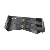 Maxbell Women Wide Belt Retro Design Exaggerated Casual Trendy Waist Belt for Ladies Black