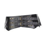 Maxbell Women Wide Belt Retro Design Exaggerated Casual Trendy Waist Belt for Ladies Black