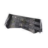 Maxbell Women Wide Belt Retro Design Exaggerated Casual Trendy Waist Belt for Ladies Black