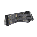 Maxbell Women Wide Belt Retro Design Exaggerated Casual Trendy Waist Belt for Ladies Black