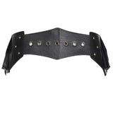 Maxbell Women Wide Belt Retro Design Exaggerated Casual Trendy Waist Belt for Ladies Black