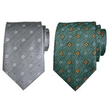 Maxbell Men Floral Tie 145cm Length Woven Neck Tie for Business Meeting Present Gift Grey