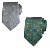 Maxbell Men Floral Tie 145cm Length Woven Neck Tie for Business Meeting Present Gift Grey