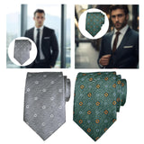Maxbell Men Floral Tie 145cm Length Woven Neck Tie for Business Meeting Present Gift Grey