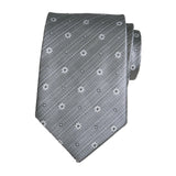 Maxbell Men Floral Tie 145cm Length Woven Neck Tie for Business Meeting Present Gift Grey