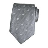Maxbell Men Floral Tie 145cm Length Woven Neck Tie for Business Meeting Present Gift Grey