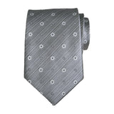 Maxbell Men Floral Tie 145cm Length Woven Neck Tie for Business Meeting Present Gift Grey
