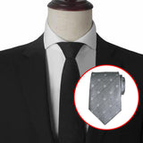 Maxbell Men Floral Tie 145cm Length Woven Neck Tie for Business Meeting Present Gift Grey