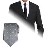 Maxbell Men Floral Tie 145cm Length Woven Neck Tie for Business Meeting Present Gift Grey