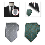 Maxbell Men Floral Tie 145cm Length Woven Neck Tie for Business Meeting Present Gift Grey
