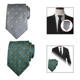 Maxbell Men Floral Tie 145cm Length Woven Neck Tie for Business Meeting Present Gift Grey