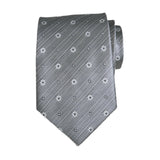 Maxbell Men Floral Tie 145cm Length Woven Neck Tie for Business Meeting Present Gift Grey