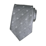 Maxbell Men Floral Tie 145cm Length Woven Neck Tie for Business Meeting Present Gift Grey