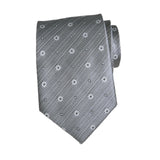 Maxbell Men Floral Tie 145cm Length Woven Neck Tie for Business Meeting Present Gift Grey