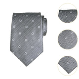 Maxbell Men Floral Tie 145cm Length Woven Neck Tie for Business Meeting Present Gift Grey