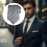 Maxbell Men Floral Tie 145cm Length Woven Neck Tie for Business Meeting Present Gift Grey