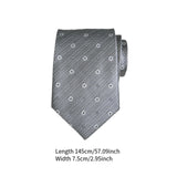 Maxbell Men Floral Tie 145cm Length Woven Neck Tie for Business Meeting Present Gift Grey