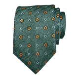Maxbell Men Floral Tie 145cm Length Woven Neck Tie for Business Meeting Present Gift Green