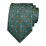 Maxbell Men Floral Tie 145cm Length Woven Neck Tie for Business Meeting Present Gift Green