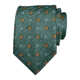 Maxbell Men Floral Tie 145cm Length Woven Neck Tie for Business Meeting Present Gift Green