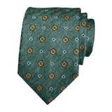 Maxbell Men Floral Tie 145cm Length Woven Neck Tie for Business Meeting Present Gift Green