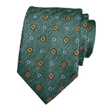 Maxbell Men Floral Tie 145cm Length Woven Neck Tie for Business Meeting Present Gift Green