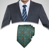 Maxbell Men Floral Tie 145cm Length Woven Neck Tie for Business Meeting Present Gift Green