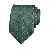 Maxbell Men Floral Tie 145cm Length Woven Neck Tie for Business Meeting Present Gift Green