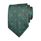 Maxbell Men Floral Tie 145cm Length Woven Neck Tie for Business Meeting Present Gift Green