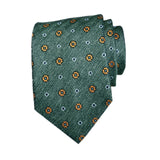 Maxbell Men Floral Tie 145cm Length Woven Neck Tie for Business Meeting Present Gift Green
