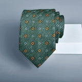 Maxbell Men Floral Tie 145cm Length Woven Neck Tie for Business Meeting Present Gift Green