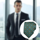 Maxbell Men Floral Tie 145cm Length Woven Neck Tie for Business Meeting Present Gift Green