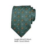 Maxbell Men Floral Tie 145cm Length Woven Neck Tie for Business Meeting Present Gift Green