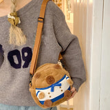 Maxbell Plush Capybara Crossbody Bag for Women Soft Shoulder Bag for Holidays Street
