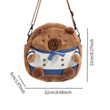 Maxbell Plush Capybara Crossbody Bag for Women Soft Shoulder Bag for Holidays Street