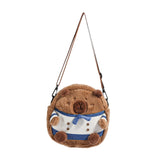 Maxbell Plush Capybara Crossbody Bag for Women Soft Shoulder Bag for Holidays Street
