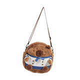 Maxbell Plush Capybara Crossbody Bag for Women Soft Shoulder Bag for Holidays Street