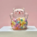 Maxbell Lucky Cat Figurine Home Decor Desktop Ornament for Entrance Shop Living Room