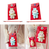 Maxbell Chinese New Year Red Envelope Crossbody Bag Party Supplies Unique Red Packet Green Bunny