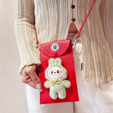 Maxbell Chinese New Year Red Envelope Crossbody Bag Party Supplies Unique Red Packet Green Bunny