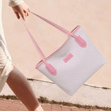 Maxbell Women Shoulder Bag Female Large Capacity Tote Bag for Travel Business Summer Pink