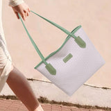 Maxbell Women Shoulder Bag Female Large Capacity Tote Bag for Travel Business Summer Green