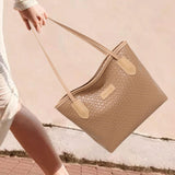 Maxbell Women Shoulder Bag Female Large Capacity Tote Bag for Travel Business Summer Khaki